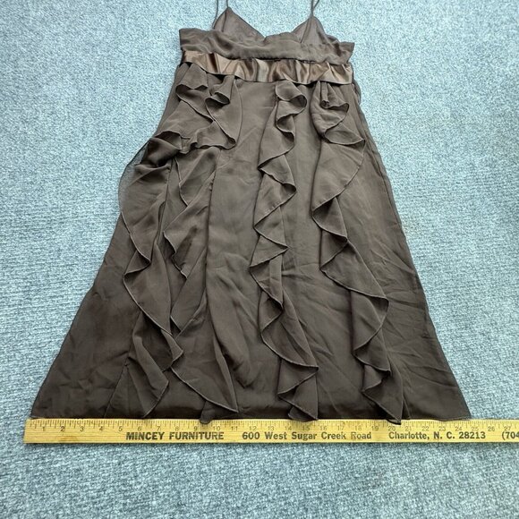 Scarlett Nite Dress Womens 10 Chocolate Baby Doll Ribbon Tie Sheer Ruffle Dainty - Picture 16 of 16